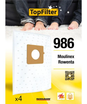 Lot de 4 sacs aspirateur pour Rowenta et Moulinex Premium TopFilter