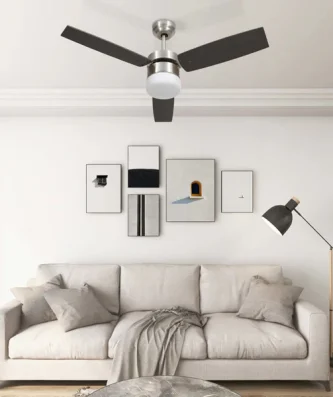 Ventilateur de plafond avec lumière et télécommande 108 cm Marron foncé VidaXL