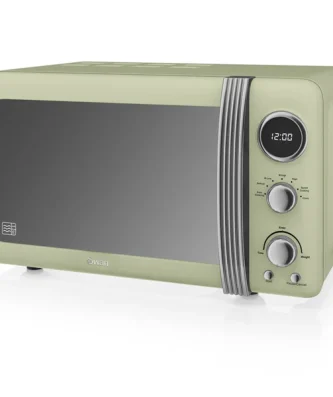 Retro Micro-ondes Numérique 20L, 5 Niveaux Puissance, Décongélation, Minuterie 800 Vert SM22030GNEU