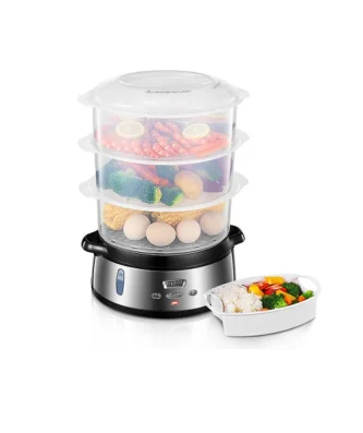 Cuiseur Vapeur Electrique 9 L avec Programmable 800W gris noir Vendos85