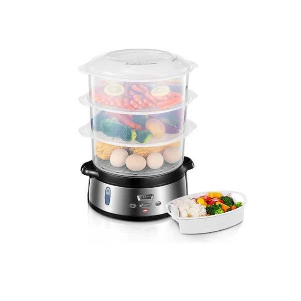 Cuiseur Vapeur Electrique 9 L avec Programmable 800W gris noir Vendos85