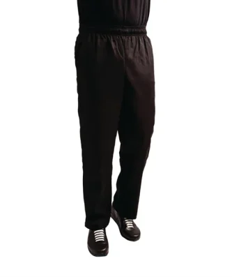 Pantalon de cuisine mixte traité au Teflon Easyfit noir