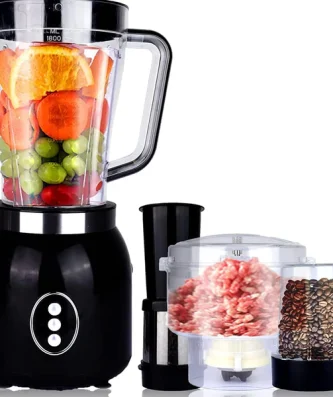 blender mixeur électrique 4 en 1 600W noir Vendos85