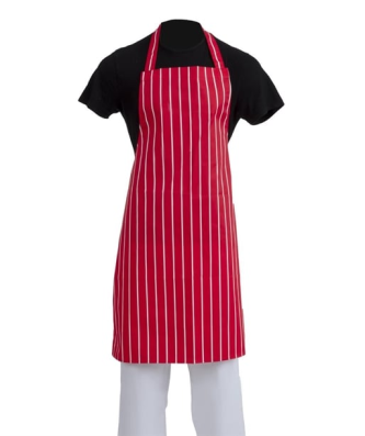 Tablier bavette Whites rayé rouge et blanc