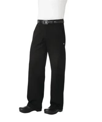 Pantalon de cuisine mixte Chef Works Professionnel chevrons noirs M