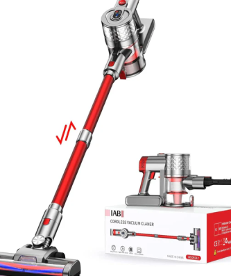 Aspirateur Balai sans Fil 2 en 1 300W rouge noir Vendos85