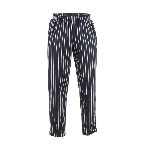 Pantalon de cuisine mixte Baggy Chef Works rayƩ noir et blanc XL