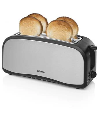 Grille pain 2 fentes en acier inoxydable 1100W Tristar