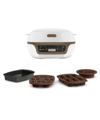 Cake Factory + Kd802112 Machine Intelligente A Gateau - Blanc / Marron Metallise Tefal
