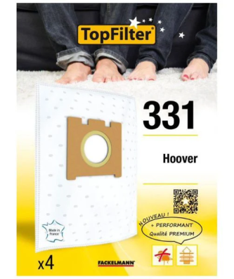 Lot de 4 sacs aspirateur pour Hoover Premium TopFilter