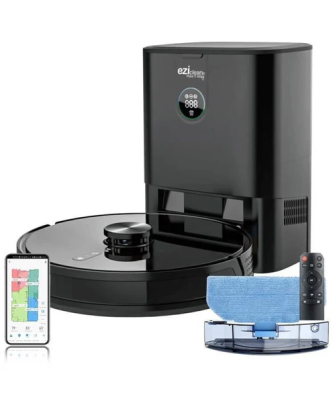 Robot Aspirateur Laveur Connecté Avec Base Aspirante Eziclean I-bot Z7 Smart - 240 Min - 3kpa - 300m² - 3l Eziclean