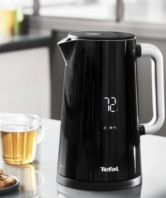bouilloire électrique de 1,7L sans fil avec écran intégré et base 360° 1800W noir Tefal