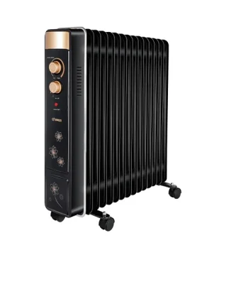 Radiateur Bain d’Huile 2000W avec Thermostat Réglable noir Vendos85