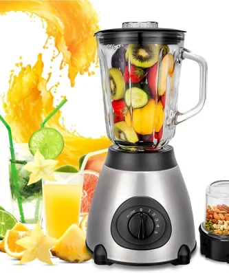 Blender électrique Smoothie de 1.5L Multifonction gris noir Vendos85