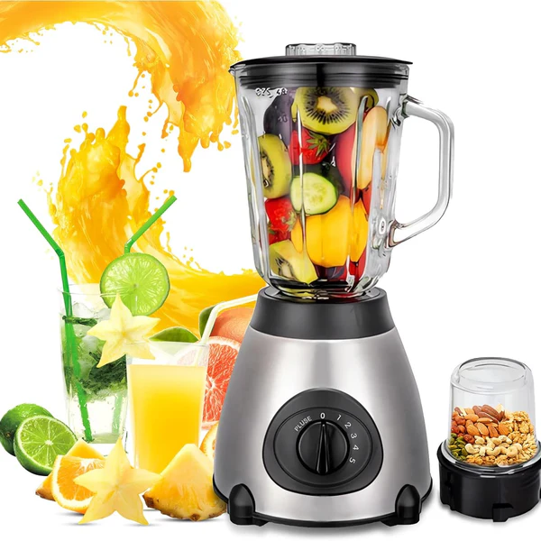 Blender électrique Smoothie de 1.5L Multifonction gris noir Vendos85