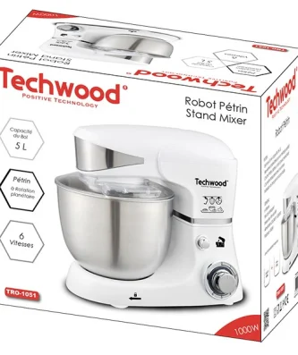 Robot pétrin blanc 5 L 1000 W TRO-1051 Techwood