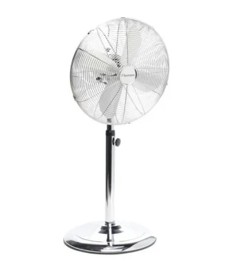 Bestron Ventilateur Sur Pied - Panier 45cm - 50w - Inox Finition Chrome- Debit Dair 59,32m3/min. - Vitesse De Lair 3,26m/sec Bestron