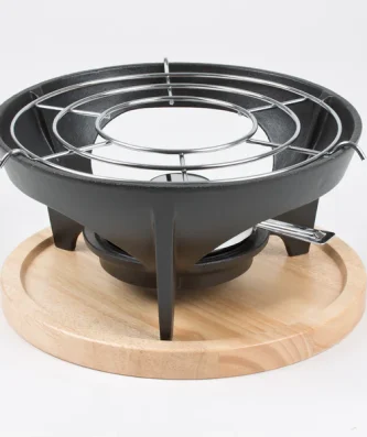 Réchaud mixte en fonte sur socle pour fondue Invicta