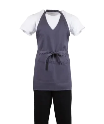 Tablier serveur col en V Whites gris anthracite