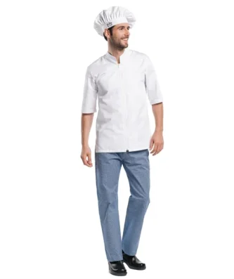 Veste de cuisine mixte Chaud Devant Monza manches courtes blanche