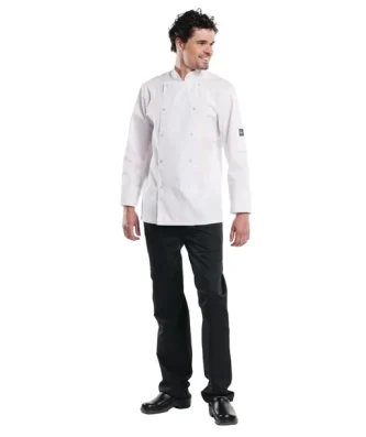 Veste de cuisine mixte Chaud Devant Hilton Poco manches longues blanche 3XL