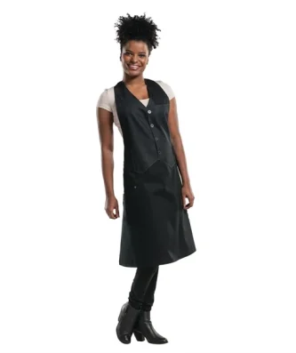 Tablier bavette Chaud Devant Barista Black Denim noir