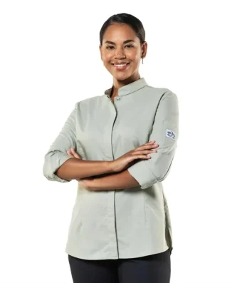 Veste de cuisine femme verte Chaud Devant Nordic