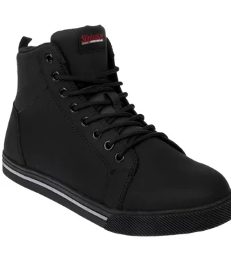 Baskets de sécurité montantes noires en microfibre recyclée Slipbuster