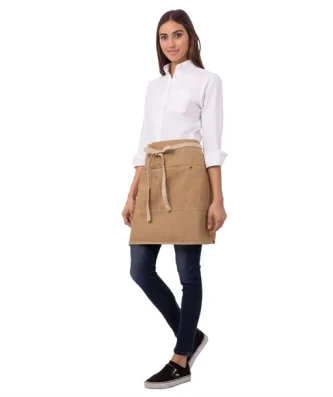 Tablier serveur court Chef Works Austin Denim beige