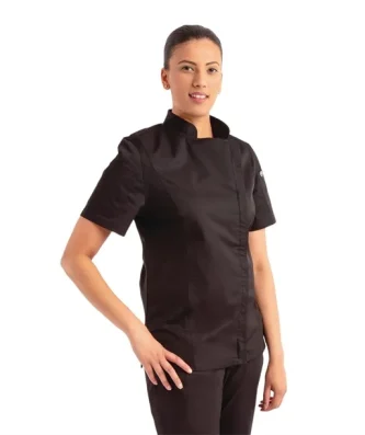 Veste de cuisine femme zippée légère Springfield Chef Works noire S