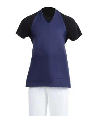 Tablier serveur col en V Whites bleu marine