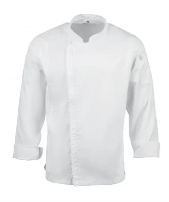 Veste de cuisine mixte légère à fermeture éclair Hartford Chef Works Urban blanche XS