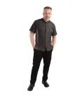 Veste mixte à boutons pression manches courtes Chef Works Tribeca denim noir XL
