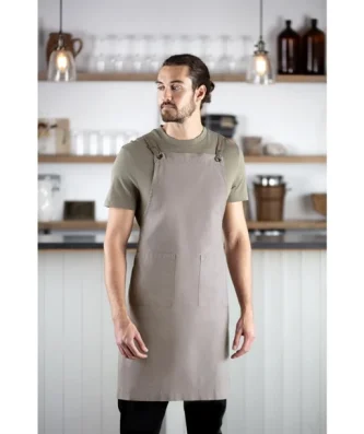 Tablier bavette en coton Southside gris délavé