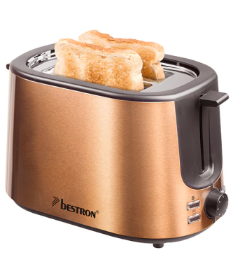 Grille-pain 2 tranches 1000 W coloris cuivre Bestron