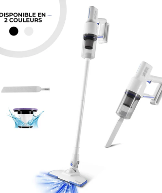 Aspirateur balai 2en1 filaire avec filtre HEPA lavable F10 blanc - Reconditionné Vortex