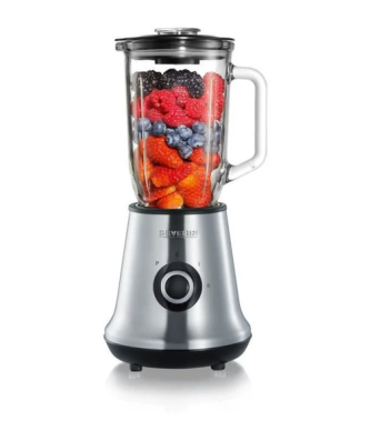 Sm3734 Blender, Recipient En Verre D1l Amovible, 2 Vitesses + Fonction Pulse, 22 000 Tours/min, Range Cable, Inox / Noir Severin