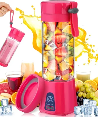 Blender électrique Smoothie 0,4L avec USB rechargeable rose rouge Vendos85