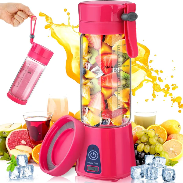 Blender électrique Smoothie 0,4L avec USB rechargeable rose rouge Vendos85
