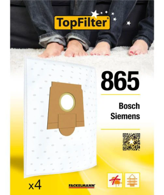 Lot de 4 sacs aspirateur pour Bosch Premium TopFilter