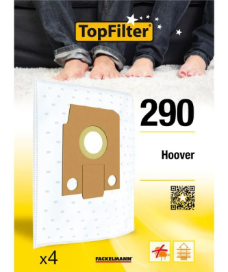Lot de 4 sacs aspirateur Hoover Alpina Premium TopFilter