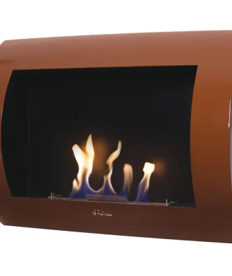 Cheminée à l'éthanol en acier incurvé Purline