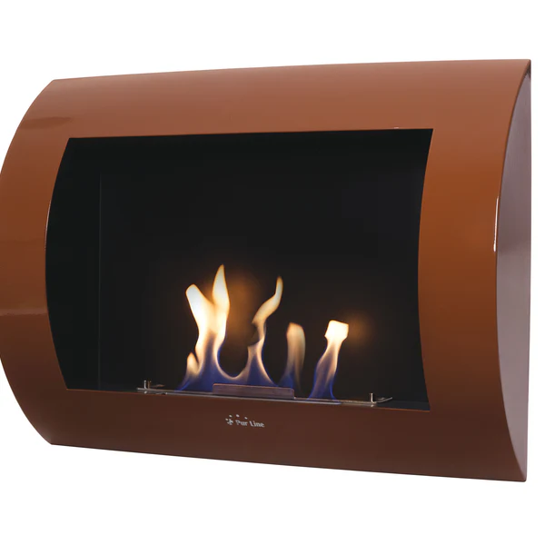 Cheminée à l'éthanol en acier incurvé Purline