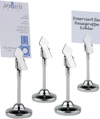 Supports à pince inox pour numéros de table 105mm (Lot de 4)