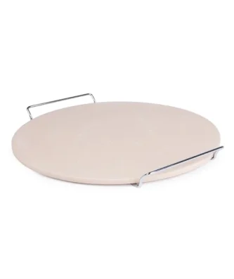 Pierre à pizza ronde avec support métal de service