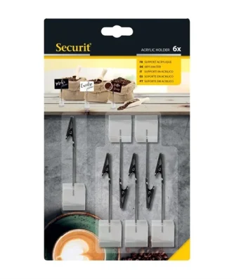 Porte-étiquettes en acrylique Securit (lot de 6)