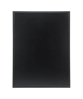 Ardoise murale cadre en bois noir avec feutre craie et fixations Securit 60x80cm