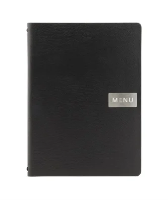 Protège-menu en cuir recyclé brut Securit Gamme Leather A4 noir