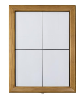 Porte-menu mural à LED blanches en teck Securit 4xA4