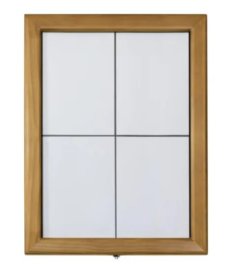 Porte-menu mural à LED blanches en teck Securit 4xA4